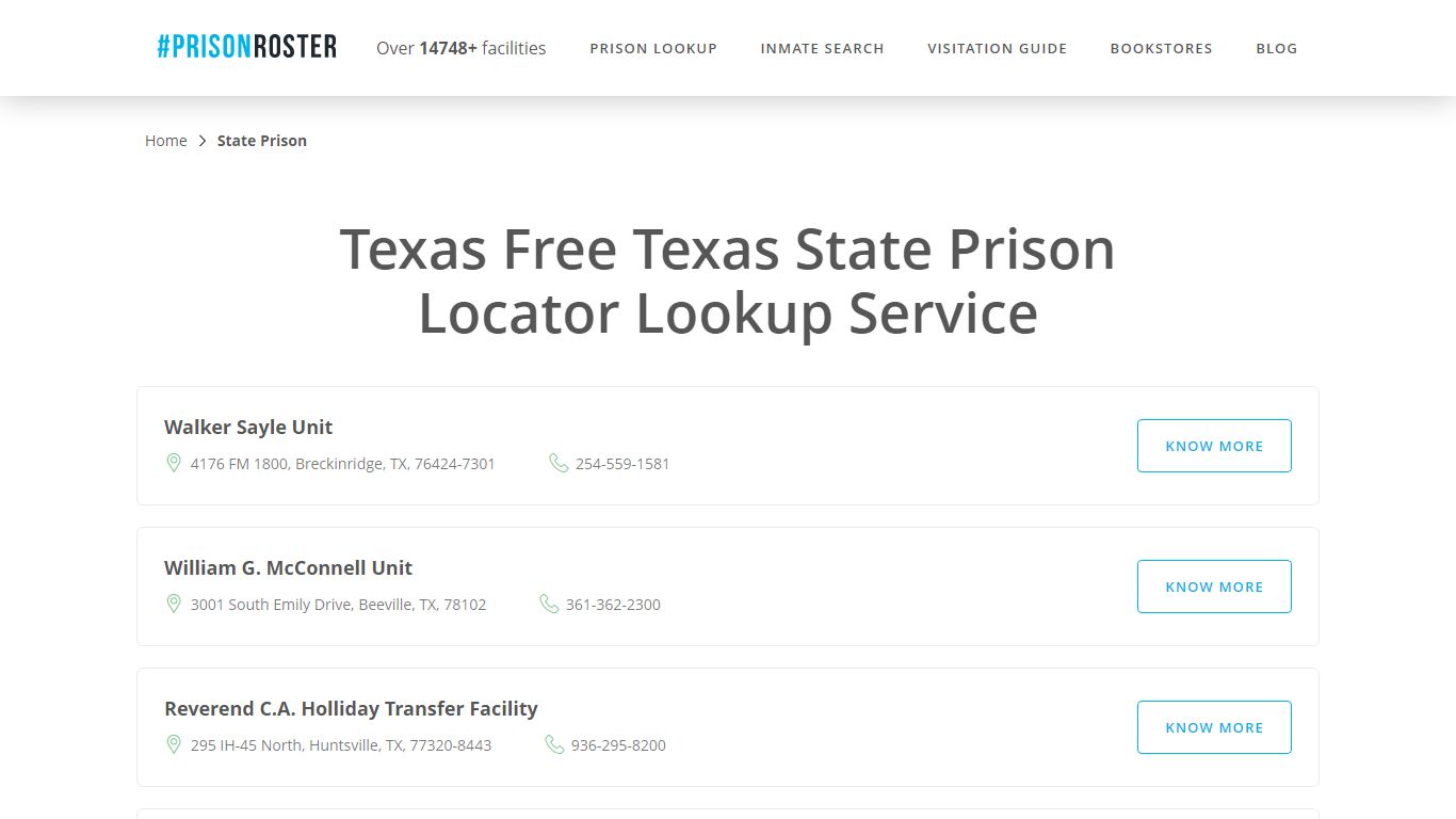 Texas State Prison Inmate Lookup - Prisonroster
